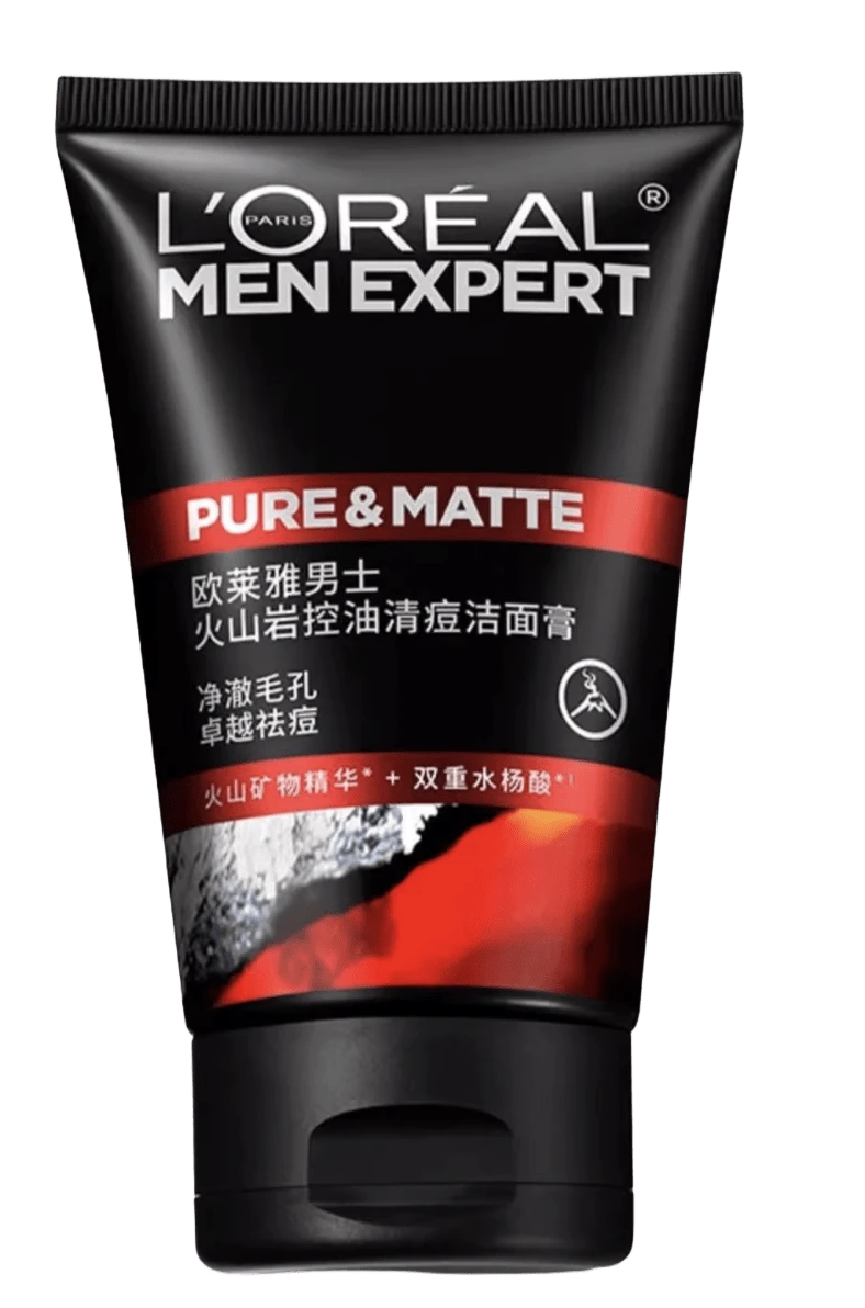 L’Oreal Paris L'Oreal Men Expert Volcanic Rock Oil Control Acne Cleansing Gel, 50ml - Black - View 1