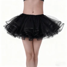 1 buah Rok Mini Jala Hitam, Rok Dalam Lolita untuk Cosplay, Cocok untuk Halloween - A - View 1