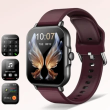 1pc Fashionable Sports Smart Watch With Interchangeable Silicone Bands, Supports Multiple Languages, Wireless Calling, Call/Message Alerts, 2.01" Large Display, Weather Forecast, Activity Tracker, Multiple Sport Modes, Music Player, Step & Calorie Counter, Remote Camera, USB Charging, 240P TFT Display, 180mAh Li-Ion Battery, Suitable As Christmas Or Holiday Gift For Men And Women