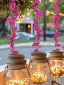 Nejlue Artificial Flowers/Plants1111 Home & Living Guirlande de fleurs de bougainvillier artificielles, vignes de bougainvillier en soie fausse longues, couronnes de bougainvillier factices pour la décoration de la maison, de la chambre, du jardin, du mur, d'intérieur et d'extérieur, de mariage, de table, de fête, d'anniversaire, de Noël