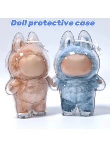 1pc Acrylic Protective Case For Labubu Monster Doll - Clear Standing Display Case, Plastic Portable Storage Box Cover For LabubuCollectible Dolls ( Doll Not Included )Intended For Labubu Case,Clear Figure Display Bag Single Pack,Ideal For Christmas And Halloween Decorations,Calendarlgs Of Advent Home,For Christmas/Christmas Decorations/Christmas Gifts-Multi-Size Design For Various Choices