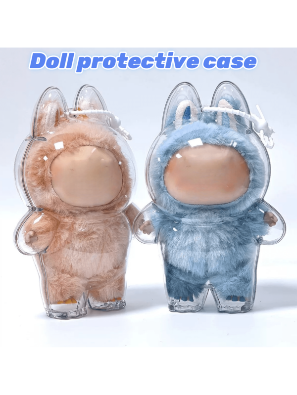 1pc Acrylic Protective Case For Labubu Monster Doll - Clear Standing Display Case, Plastic Portable Storage Box Cover For LabubuCollectible Dolls ( Doll Not Included )Intended For Labubu Case,Clear Figure Display Bag Single Pack,Ideal For Christmas And Halloween Decorations
