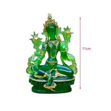 Green Tara Glazed Small Buddha Statue - Exquisite Handcrafted Buddhist Figurine ,Glazed Craftwork For Home Altar, Meditation Space - màu xanh lá - Xem 4