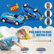 35PCS SET Alloy Inertia Car Set Randomly Designed PULL BACK AND GO CAR MINI Racing Car, Durable Toy Party Gift, Boys And Girls Toy Car Gift - 黑色 - 查看 3