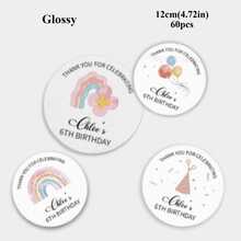 4-26cm Custom Birthday Stickers, Personalized Decals With Your Text, Waterproof Fade Resistant Stickers, Variety Of Sizes, Customized Birthday Labels, Holographic Stickers, DIY Kits - Glossy-waterproof - View 12