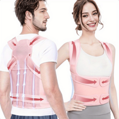 Corset dorsal réglable en tissu respirant, conception ergonomique pour le bureau, les voyages et la maison, rose, confortable et durable, design épuré pour améliorer la posture. Le correcteur de posture rose est un choix idéal pour les femmes pour la Saint-Valentin, la Fête des Mères, le Nouvel An ou Pâques. Le correcteur de posture dorsale est conçu de manière ergonomique pour un ajustement confortable.