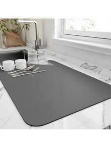 Felpudo súper absorbente para secar platos de cocina - Resistente al calor, con respaldo de goma antideslizante, felpudo drenante resistente a las manchas, apto para uso doméstico y de restaurante Artículos de cocina Accesorios de cocina Utensilios de cocina - Gris - Ver 13
