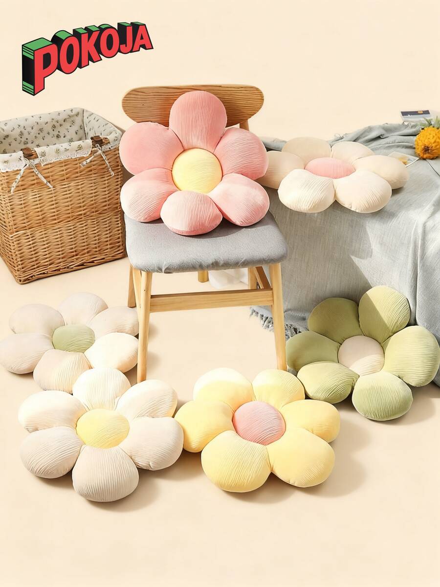 POKOJA LAND 1 件 35 厘米彩色花朵毛绒靠垫、花瓣抱枕、家居装饰和礼物 - 彩色 - 查看 1