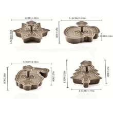 1/4 Set Weihnachtsplätzchen Ausstecher - Schneemann, Schneeflocke, Weihnachtsbaum, Weihnachtsmann Muster Backformen - Geeignet für Feiertags-Backen - langanhaltend, einfach zu verwenden, perfektes traditionelles Backwerkzeug für Zuhause