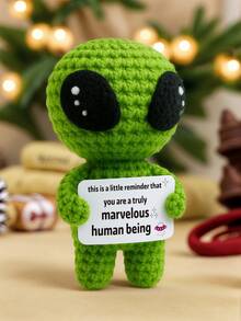 1件手工钩编桌面装饰品，可爱外星人科幻设计，生日、情人节、母亲节、父亲节礼物，送给同事、家人、妈妈、爸爸、姐妹、闺蜜，手工制品，传递正能量，鼓励，毕业典礼、节日、派对小礼物、纪念品 - 彩色 - 查看 10