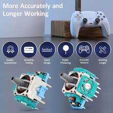 适用于 PS-5 控制器维修套件、带螺丝刀工具的金属 3D 摇杆头、适用于 PS-5 3D 模拟操纵杆的遥控拆卸配件、适用于 PlayStation 5 DualSense 控制器的替换套件，包括电子元件，无需电池