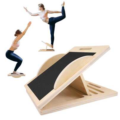 Professional Wooden Slant Board, Wooden Slant Board For Calf Stretching & Balance, Slant Board With 6 Incline Angles, Stretch Board, Balance Board For Knees Ankle Heel Feet Leg Balance Training