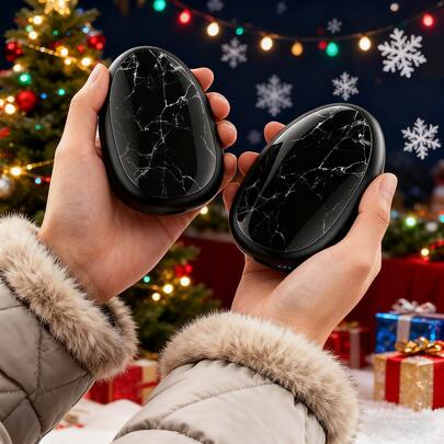 coldSky Hand Warmers Rechargeable 2 Pack, AI Temperature Control Electric Handwarmers, Stone Shape Portable Pocket Heater, Great Gift For Christmas Hunting, Golf, Campingchristmas Gifts,Hand Warmers,Gifts For Men,Stocking Stuffers,Hand Warmers Rechargeable