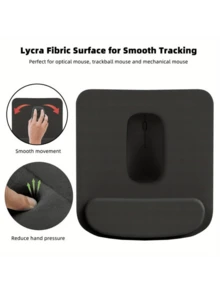 1pc  Ergonomic Wrist Rest Mouse Pad: Pressure-Relieving Support For Long-Hour Use, Ideal For Office Tasks & Gaming – Non-Slip Base, A Must-Have Desk Essential For Wrist Comfort