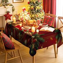 1/20pcs Christmas Tablecloth - Gift Box, Christmas Ball, Monogram Pattern Tablecloth, Durable Polyester Material Tablecloth - Indoor And Outdoor Holiday Party Decoration - Suitable For Rustic, Modern Or Traditional Table - Easy To Clean Christmas Decoration Gift, Machine Made