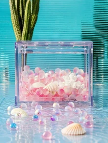 磨砂彩色玻璃珠适用于水族箱——鱼缸装饰、玻璃容器造景、DIY微景观花瓶填充物、水族沙基基质 - 彩色 - 查看 2