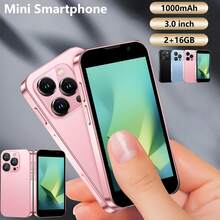 SOYES Mini teléfono inteligente 3G de 3.0 pulgadas, HD, 2 GB + 16 GB, memoria expandible, Android 9, 1000 mAh, cuatro núcleos, miniteléfono, regalo para niños, teléfono pequeño de bolsillo para estudiantes. Ideal como regalo creativo para fiestas y cumpleaños. Azul, negro y rosa. Miniteléfono. Regalo de Halloween y Navidad. - Rosa - Ver 2