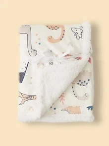 1pc Baby Geometric Print Soft & Comfortable Flannel Blanket, Spring/Summer - Multicolor - View 12