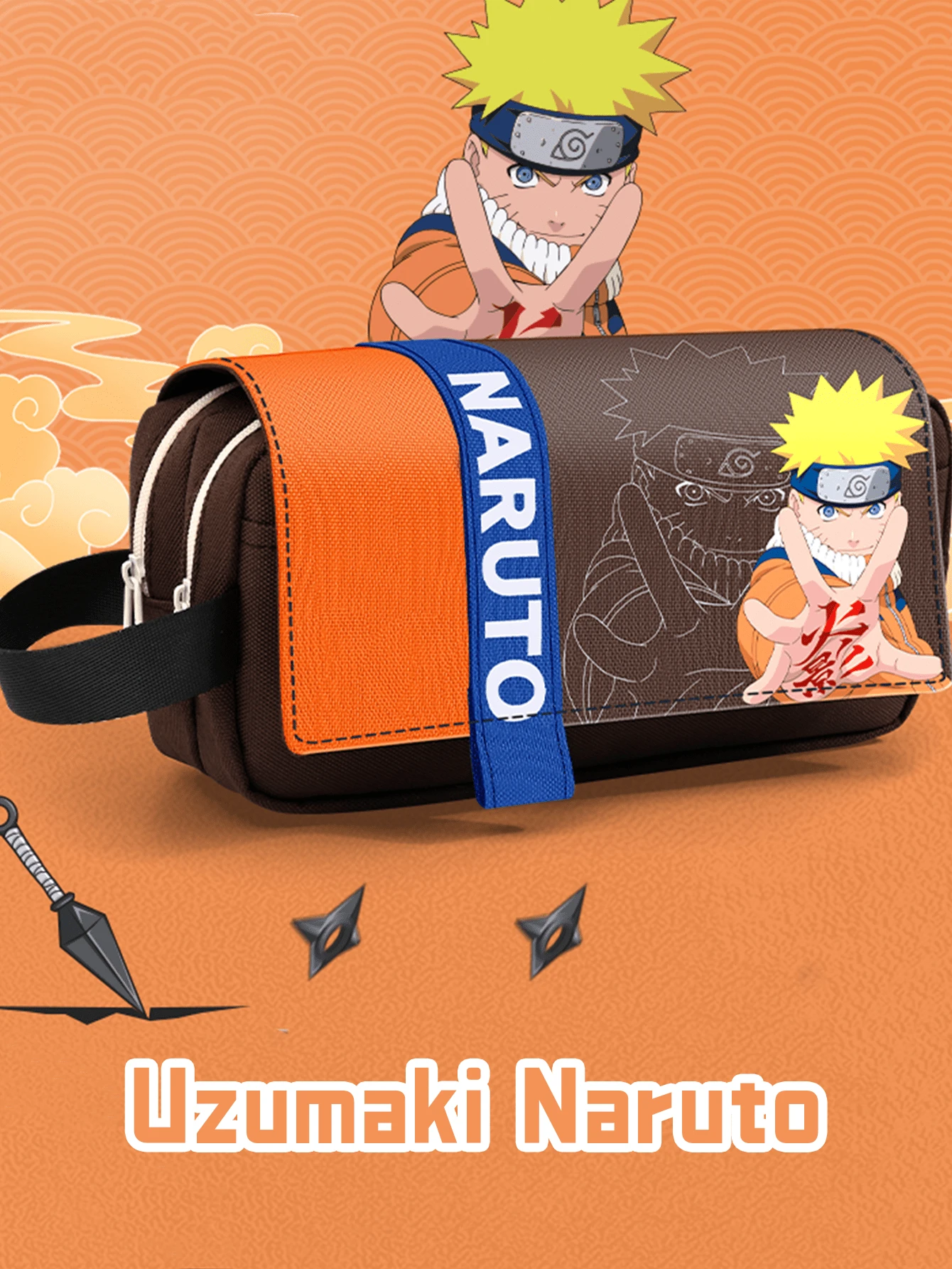 Uzumaki Naruto Anime Pen Pouch - Orange Edition, Vibrant & Practical Stationery Bag with Zip Closure, Great for School Supplies, Office Use or Travel, Must-Have for Naruto Enthusiasts & Students - 漩渦鳴人 - 查看 1