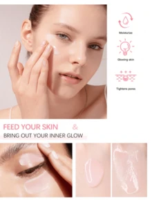 1 Bottle Of Watermelon Niacinamide Moisturizing Serum With A Sandy Scent For Skin Care, Containing Hyaluronic Acid, Glycerin And Vitamin E To Moisturize And Brighten The Skin. Lightweight Facial Sweat And Makeup Setting And Brightening Serum - 彩色 - 查看 4