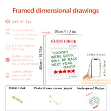 1pc Fun Santa Claus Rating Sign Christmas Print: Stylish Holiday Wall Art, Wall Decor, Posters, Framed Wall Art, Room Decor, Wall Art, Room Decor Aesthetics, Vintage Decor, Living Room Wall Art - Canvas (Optional Frame)