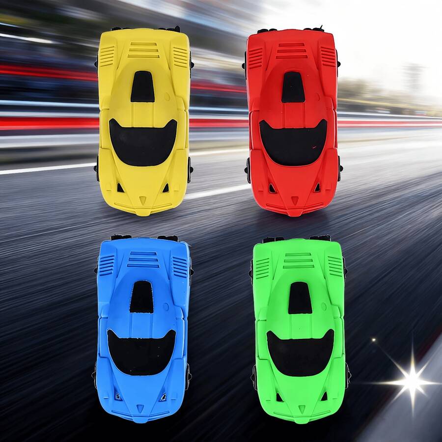 High-Quality, Highly Attractively, Creative Cartoon Car-Shaped Eraser, Clean, Soft And Easy To Wipe, Detachable Children's Eraser Station, Elementary School Student's Back-To-School Gift.