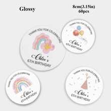 4-26cm Custom Birthday Stickers, Personalized Decals With Your Text, Waterproof Fade Resistant Stickers, Variety Of Sizes, Customized Birthday Labels, Holographic Stickers, DIY Kits - Glossy-waterproof - View 20