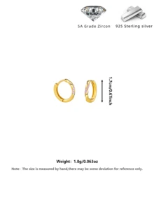 1 对 925 纯银耳环，方晶锆石镶嵌莫比乌斯环设计耳环，适合女士，1.7 厘米，适合情人节、生日、母亲节、感恩节，附赠精美礼盒 - 紫色 - 查看 6