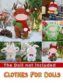 1 pieza Ropa navideña para Labubu, para vestir muñecas, para crear exhibiciones festivas de vacaciones, atuendo de invierno en miniatura, un accesorio para coleccionistas de muñecas, para el estilismo y la fotografía de muñecas DIY, Navidad