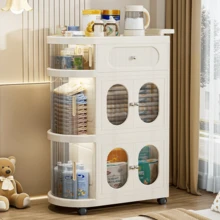 2/3-Layer Narrow Storage Cabinet With Wheels, Thin Rolling Drawer Storage Cart, Mobile Multifunctional Cart With Handles, Space Saving Storage Organizer For Bedrooms, Bathrooms,Portable And Magnetic Door Designed Handcart, Rolling Cart With Drawers, Easy To Install Mobile Household Storage Cart, Small Space Storage Drawer Storage Cabinet, Affordable Gift Giving And Good Items - 彩色 - 查看 1