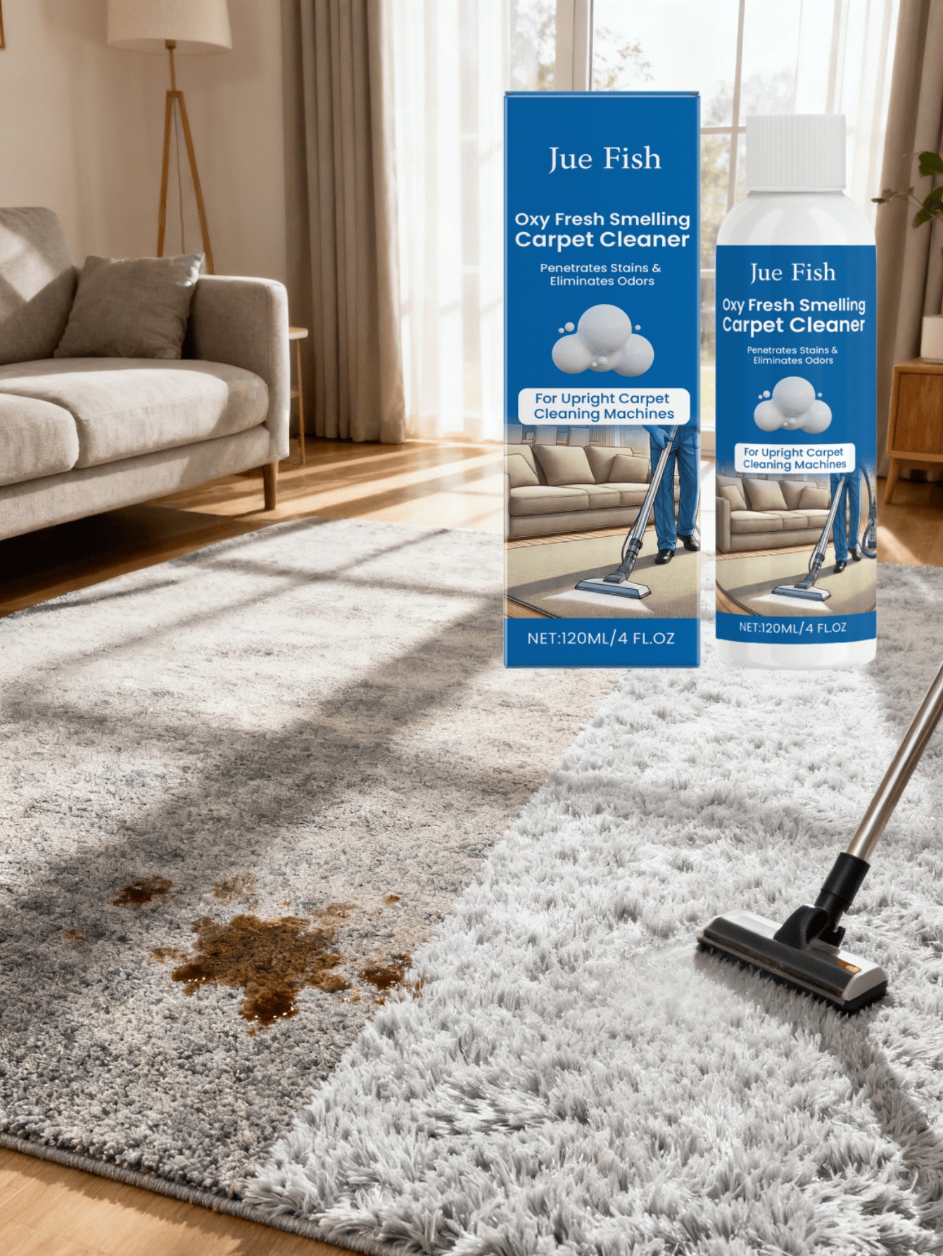 منظف السجاد 120 مل لإزالة البقع بفعالية من السجاد...