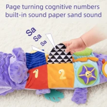 0-6 Months Baby Soft Plush Rattle Toys, Multi-Texture With Jingle & Crinkle Sounds, Suitable For Baby Girls, Baby Boys 6-12 Months, 3-9 Months Infants, Christmas Gift, Christmas Decoration, Purple Crocodile