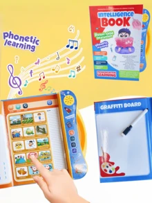 Kids' English Learning Intelligence Touch Book With Sound Function, Educational Talking Book Toy With Reusable Pen, Electronic Learning Pronunciation Cognitive Enlightenment Audiobook For Preschool Toddlers, Perfect Birthday And Christmas Gift, Toys, Christmas, Toys For Girls, Toddler Toys
