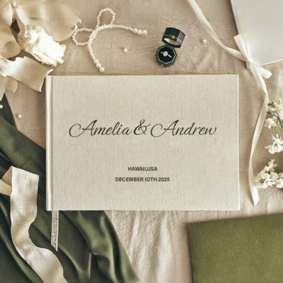 Personalized Wedding Guest Signature Book, Customized Wedding Reception Guest Book, Wedding Memento, Engagement Gift, Guest Signing Book, Wedding Photo Album, Anniversary Gift, Multi-Functional, Decorative, Reusable, Exquisite, Fashionable, High-Quality, Colorful, Modern, Customized, Personalized, Unique, Ideal Gift For Him, Ideal Gift For Her, Boyfriend, Dad, Girlfriend, Mom, Family, Friends, Tea Room, Home Decor ,Forever Love