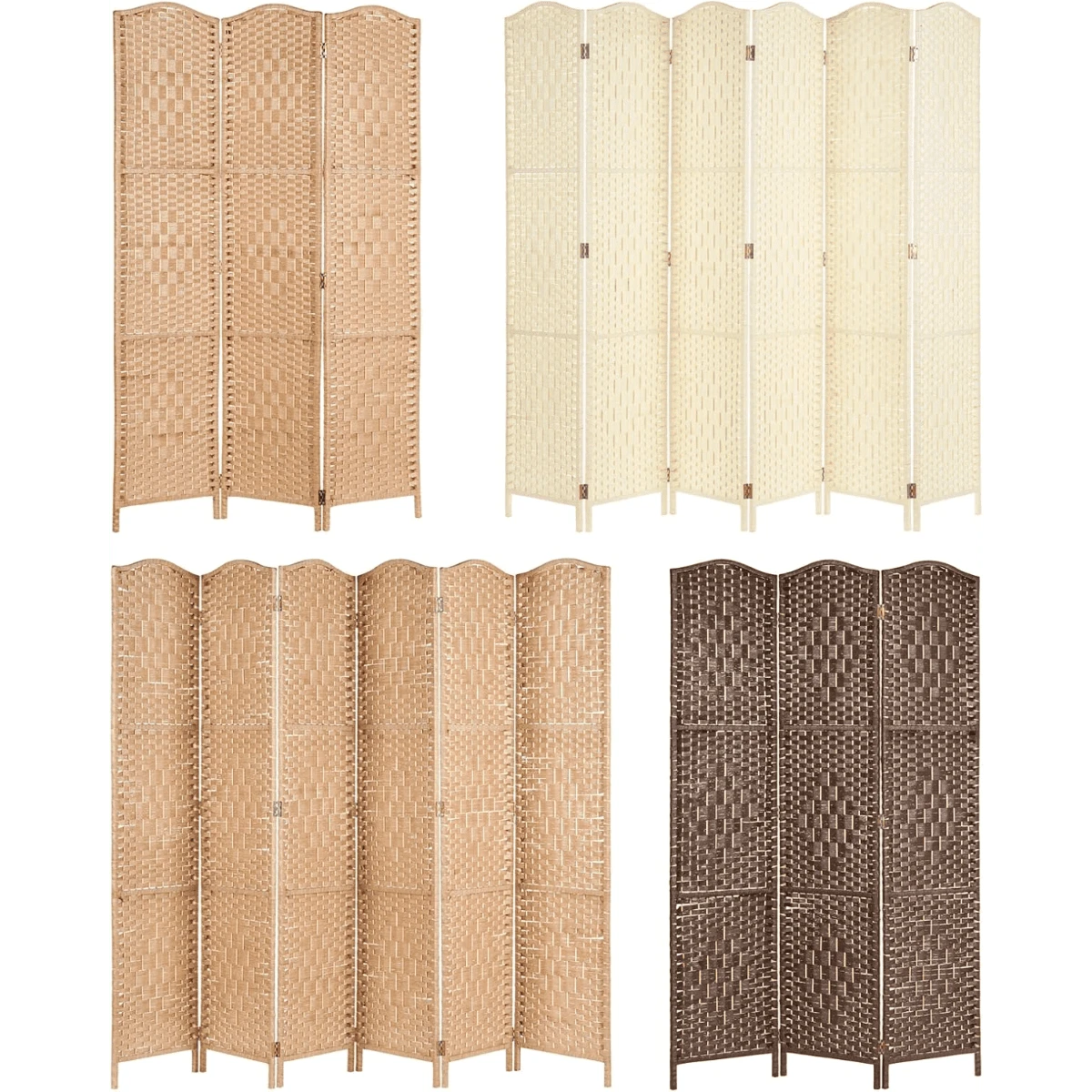 Solid Weave Hand Made Wicker Room Divider - Choice Of Size And Colour - Natural - View 1