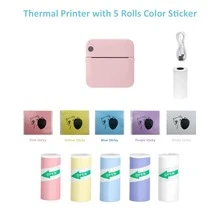 Multifunctional Portable Mini Printer Set, Suitable For Printing Text, Notes, Photos, Course Labels, To-Do Lists, Etc, Tissue Box Holder Square, Tissue Box Cover Square, Tissue Box Square, Label Printer, Mini Printer, Thermal Printer, Portable Printer, Photo Printer Christmas Gift