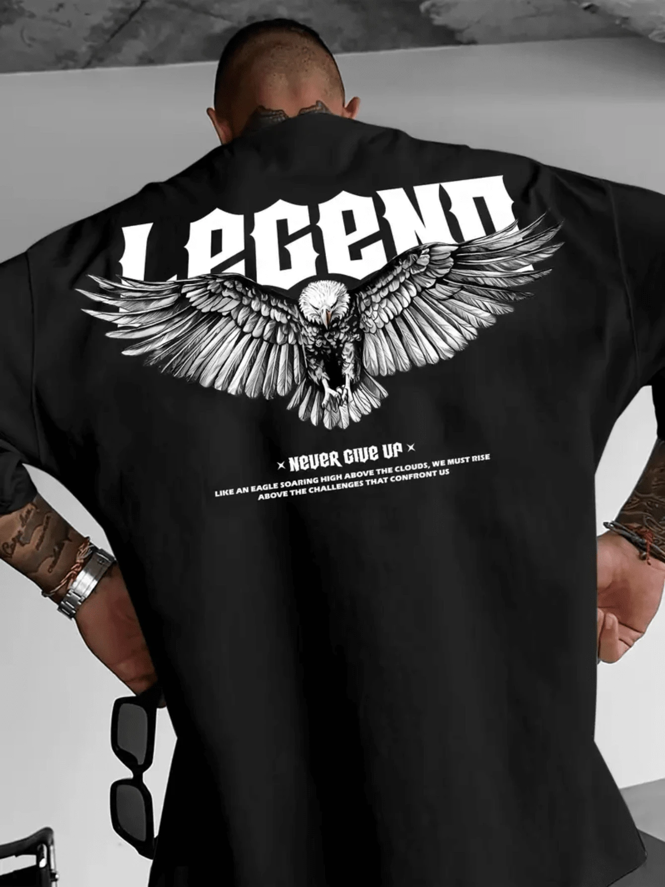 Legend Streetwear Shirt 100% Cotton Mesh Men's Short Sleeve 30.1 Combed Yarn - màu đen - Xem 1