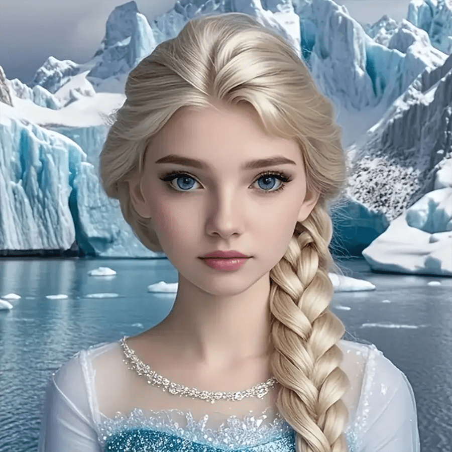 Prinzessinnenstil hitzebeständige Schneeflocken-Perücke mit Zöpfen, perfekt für Weihnachten und verschiedene Festival-Rollenspiel-Partys