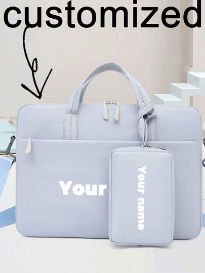 2ps, Multi-Functional, Computer Bag, Liner Bag, Storage, Lightweight, Portable, Simple, Can Accommodate A Maximum Of 14-Inch Laptop, Customized Name, Copywriting, DIY, Unique, Valentine's Day, Mother's Day, Father's Day, Work, Commuting, Traveling, Holiday