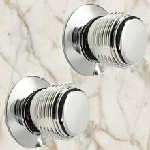 Juego de manerales Redondos metálicos para regadera baño pared doble comando acabado cromado resistente con chapetón acero inoxidable fácil instalación