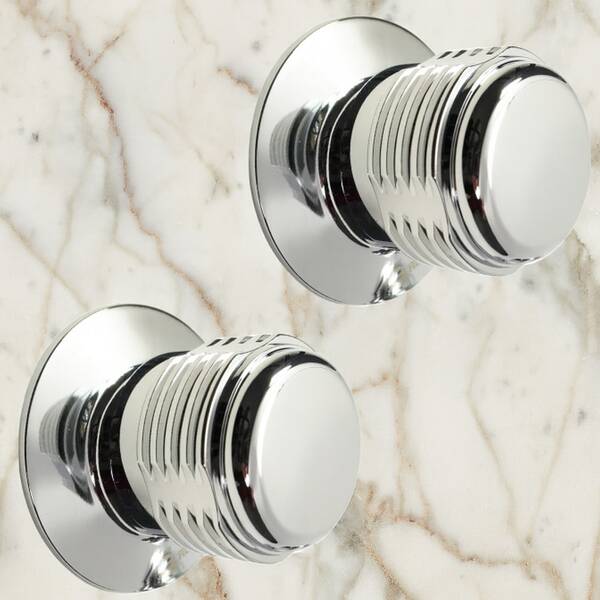 Juego de manerales Redondos metálicos para regadera baño pared doble comando acabado cromado resistente con chapetón acero inoxidable fácil instalación