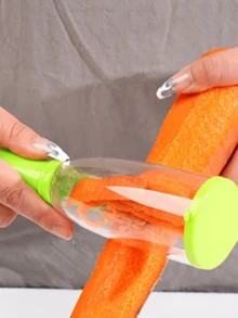 1pc Peeler, Capable Of Storing Peels - Multicolor - View 4
