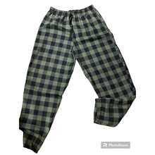Plaid Flannel Mixed Pants - Dark Green - View 7