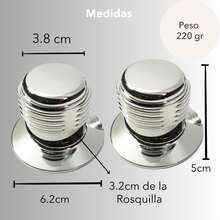 Juego de manerales Redondos metálicos para regadera baño pared doble comando acabado cromado resistente con chapetón acero inoxidable fácil instalación