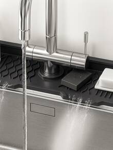 Practical Gray Sink Drain Mat Silicone Kitchen Soap Drainer Black Sink Mat - 矽膠墊 - 查看 7