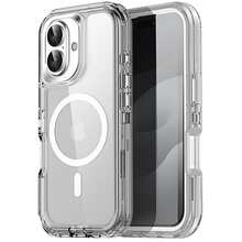 适用于 iPhone 16/15/14/13/12/11 系列透明手机壳，兼容 MagSafe，三层磁性充电盒，iPhone 16 Pro Max 重型防震防摔手机壳，适用于圣诞节、生日、新年礼物、冬季、送给家人、朋友、生日、女朋友、男朋友的礼物 - 黑色 - 查看 29