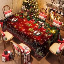 1/20 pièces Nappe de Noël, boules de Noël, motif d'étoiles décoration. Nappe de table festive pour la restauration, les fêtes et la décoration de la maison - Matériau durable, fabriqué à la machine, parfait pour les cadeaux de Noël et les célébrations du Nouvel An, décorations de table de Noël, décorations de Noël - Multicolore - Voir 1