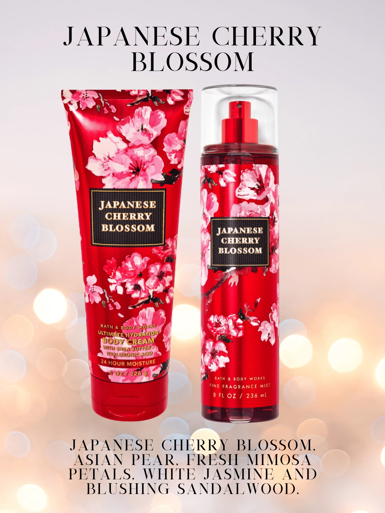 Bath & Body Works Bath And Body Works BBW New Fine Fragrance Body Mist And Body Cream Set - 日本櫻花套裝 - 查看 1