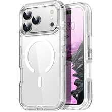 适用于 iPhone 16/15/14/13/12/11 系列透明手机壳，兼容 MagSafe，三层磁性充电壳，iPhone 16 Pro Max 重型防震防摔手机壳，适用于圣诞节、生日、新年礼物、冬季、送给家人、朋友、生日、女朋友、男朋友的礼物，送给家人、朋友、孩子、生日、春季、节日、男朋友、女朋友、情人节 - 無色 - 查看 31