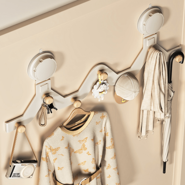 Suction Cup Multi-Function Hooks, No Drill Wall Hooks, Kitchen Hooks, Door Hooks, Bedroom Hooks, Bathroom Storage Hooks, Suction Cup Hooks, Clothes Hooks, Key Hooks, Hat Hooks, Clothing Storage, Non-Slip Hooks, 3/5/7 Hooks, Milky White & Metallic Gray